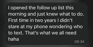 Broker message: opened the follow up list in the morning