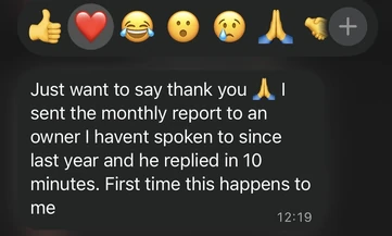 Broker message: owner replied in 10 minutes