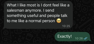 Broker message: I dont feel like a salesman anymore